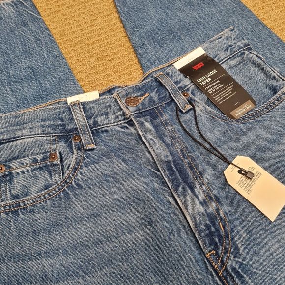 Levi's Premium High Loose Taper Blue Denim Jeans Women's Size Tag 27x29 - Picture 5 of 16